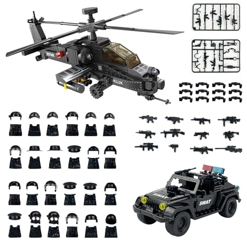 Black Hawk Helicopter + SWAT Truck - Soldiers 1 pcs