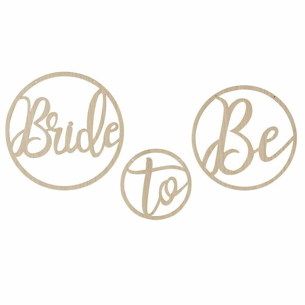 Wooden Bride to Be Decoration Hoops - three piece(s) hen party