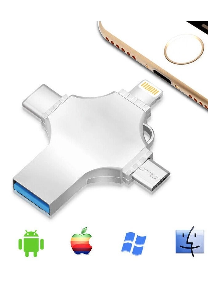 4 In 1 Multi-function OTG USB Flash Drive - 3.0 Type-C 256GB