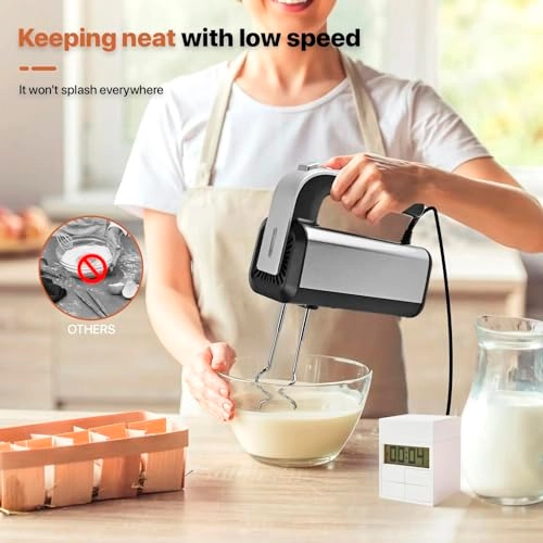 Electric Hand Mixer - 5 Speeds Stainless Steel Beaters