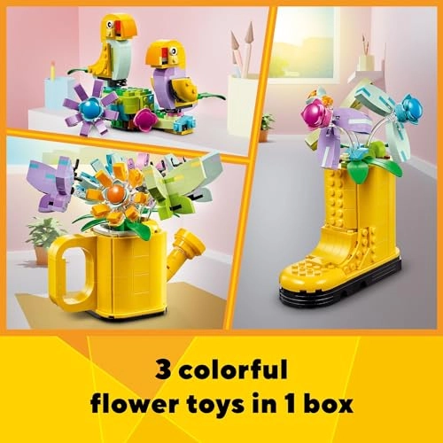Flowers in Watering Can (31149) - Yellow