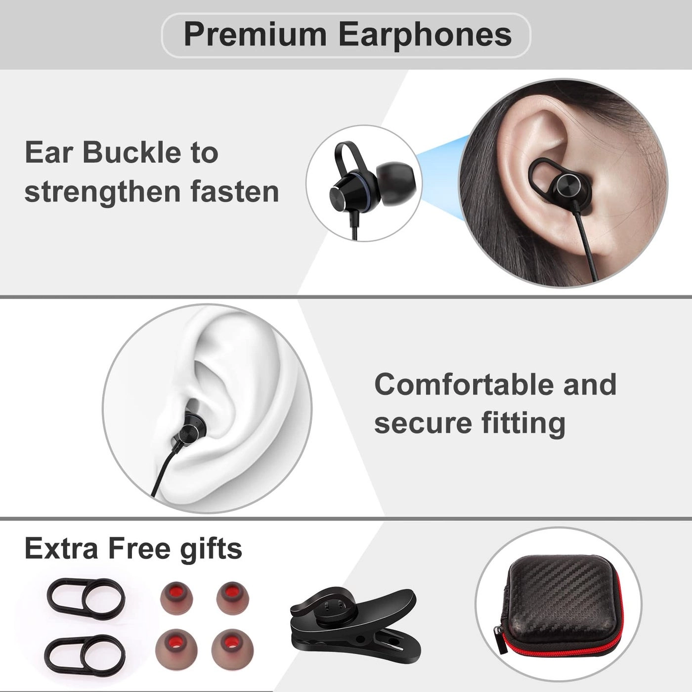 3.5mm Headphones Magnetic Wired Earbuds