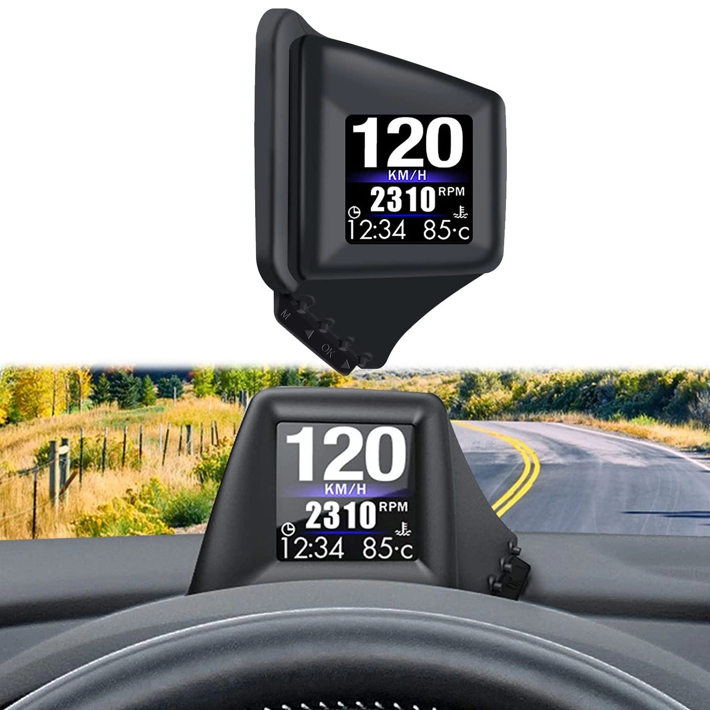 Geloo Car HUD - OBD2 GPS Dual System 8 Modes