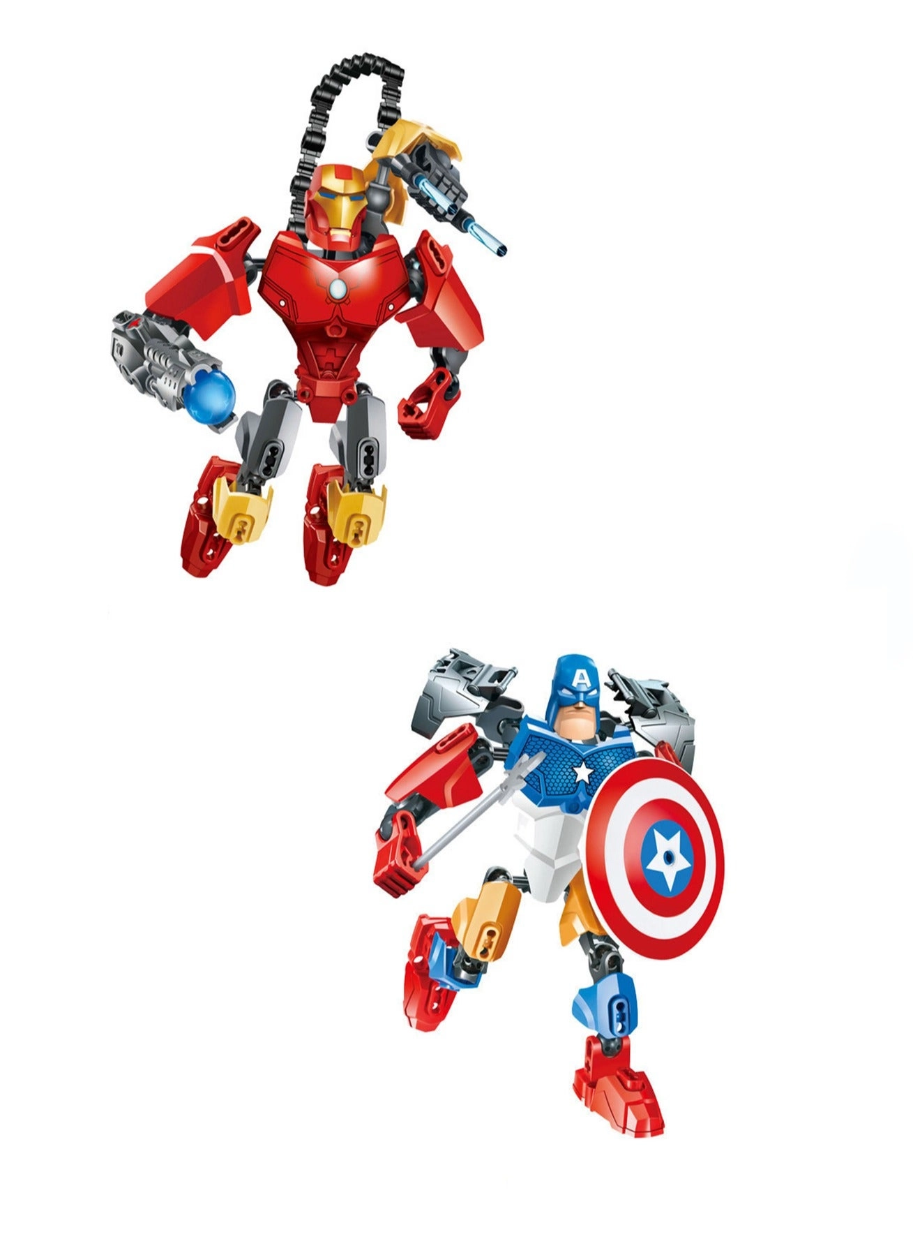 Generic Superhero Small Particle Character Assembly Toy Building Blocks Bundle