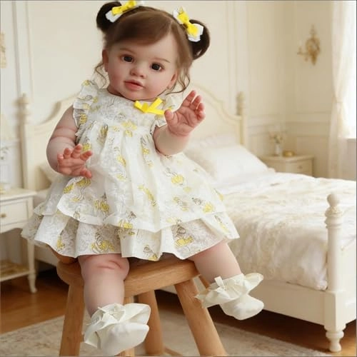 Pippa Reborn Baby Doll - 26 inch Cotton Vinyl Hand-rooted Curly Hair Ages 3+