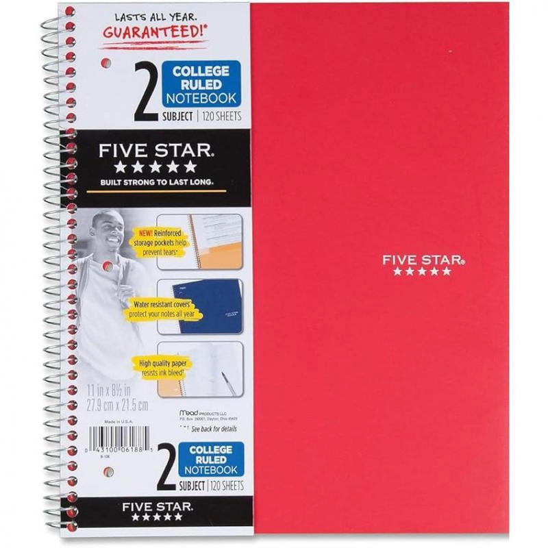 Notebook 8.5 X 11 Spiral - Grid 100 Sheets