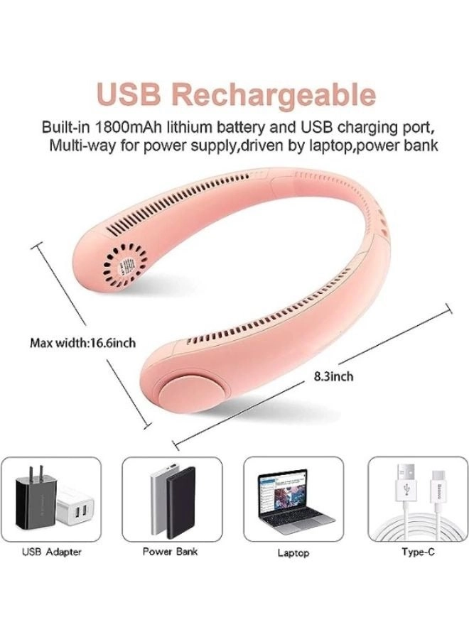 Leafless Hanging Neck Fan - USB Rechargeable 5-speed White