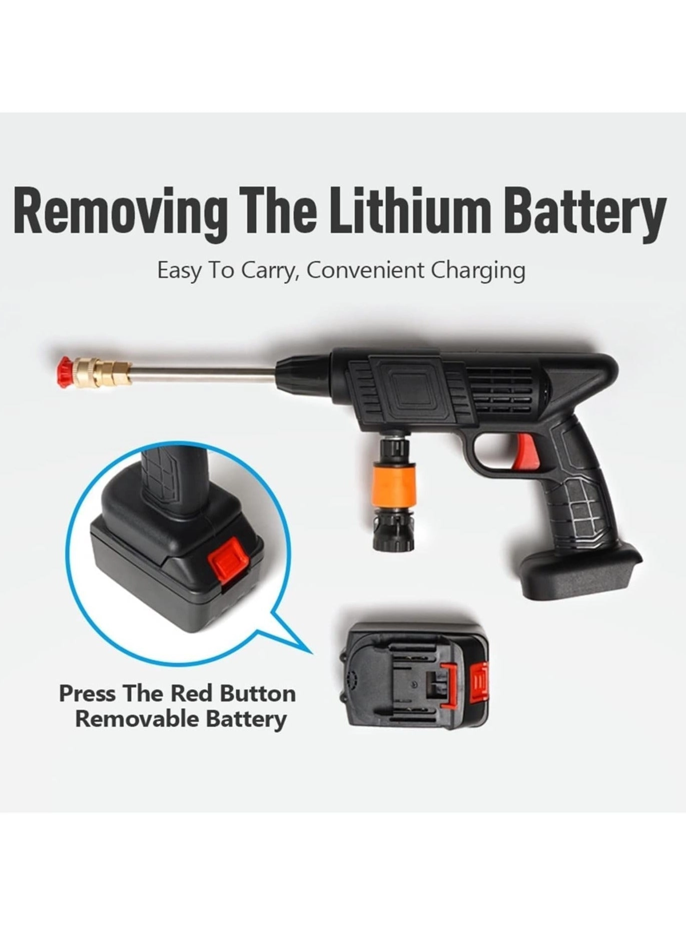 High-Pressure Water Sprayer - 48V 5M Range Cordless Portable