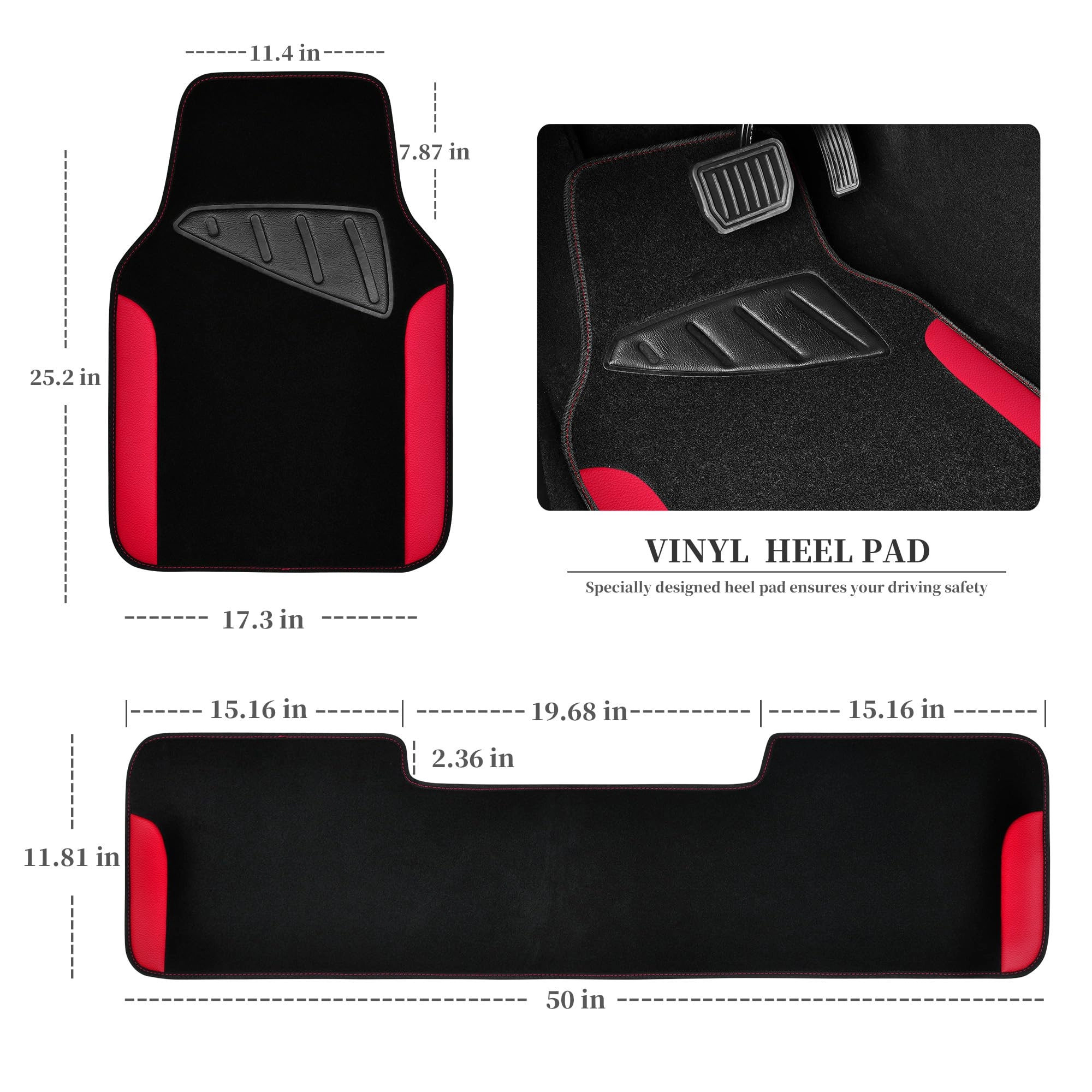 Jelly Waterproof Universal Fit Car Floor Mats - Pink Leather