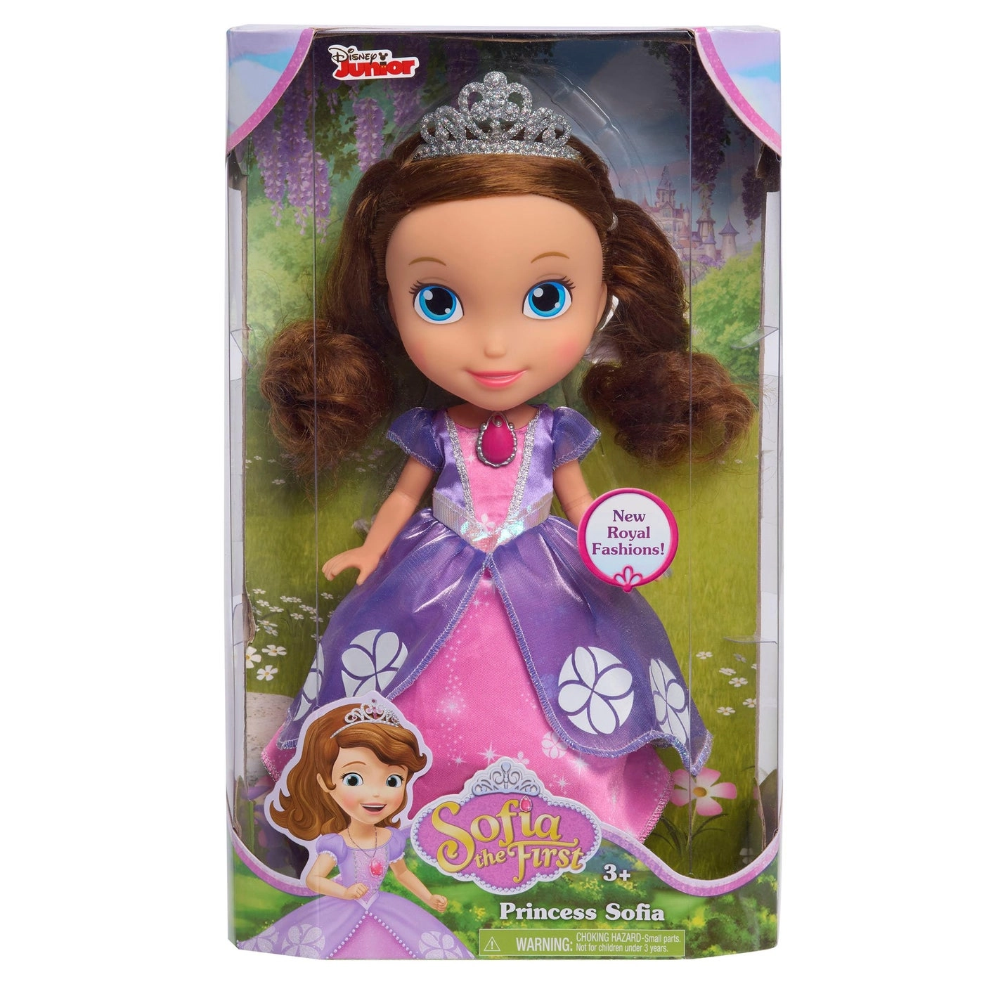 Sofia the First Princess Doll - 10.5-inches Brown Hair Pink and Purple Dress Ages 3+