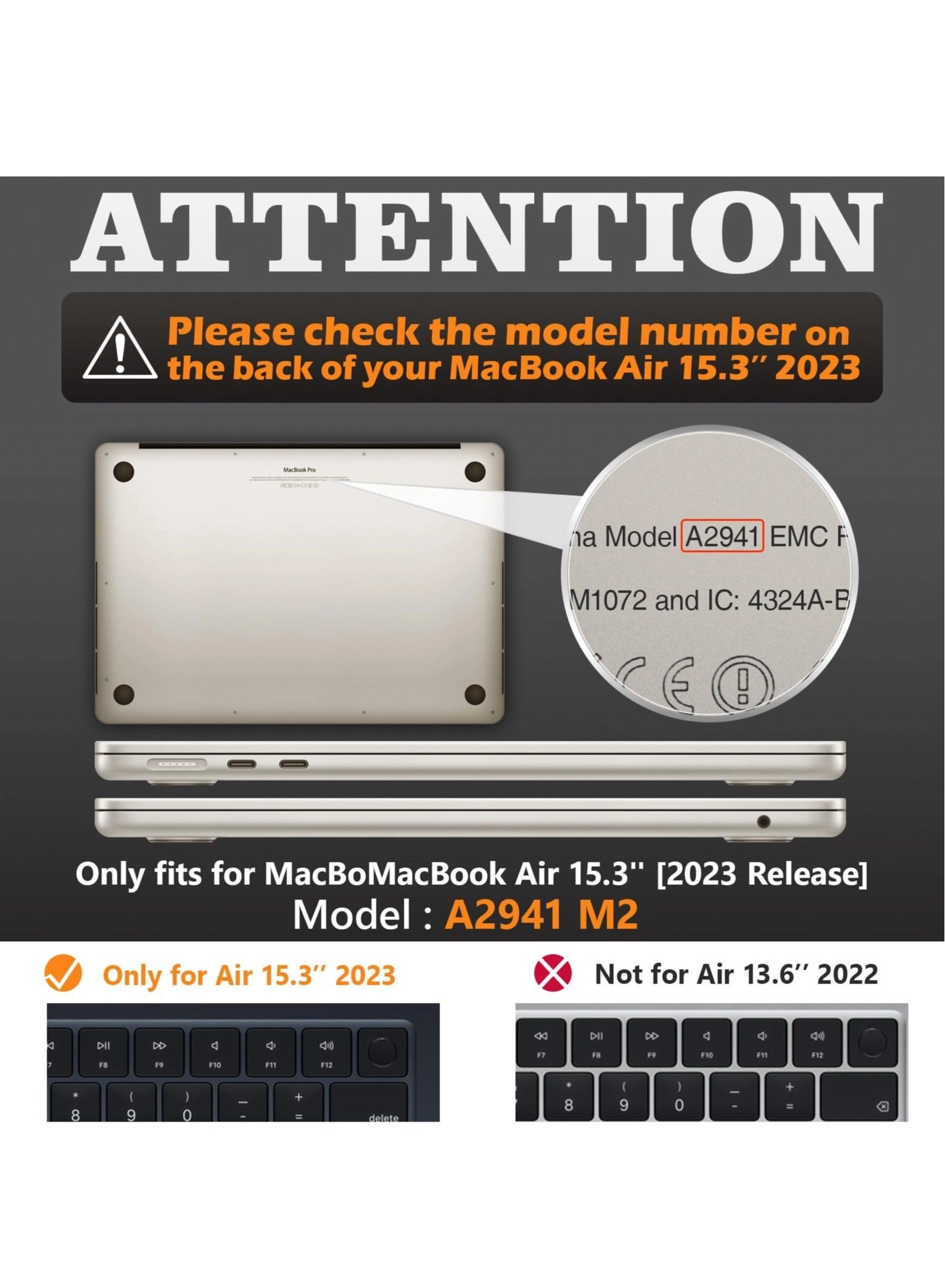 MacBook Air Case for 15-Inch Laptop (2023) - Hard Shell Folding Stand