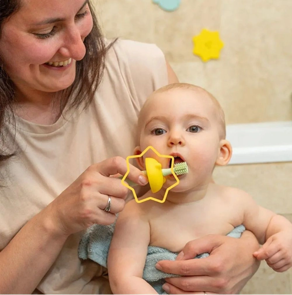 Baby Progressive Silicone Toothbrush - Light Green 0 months+