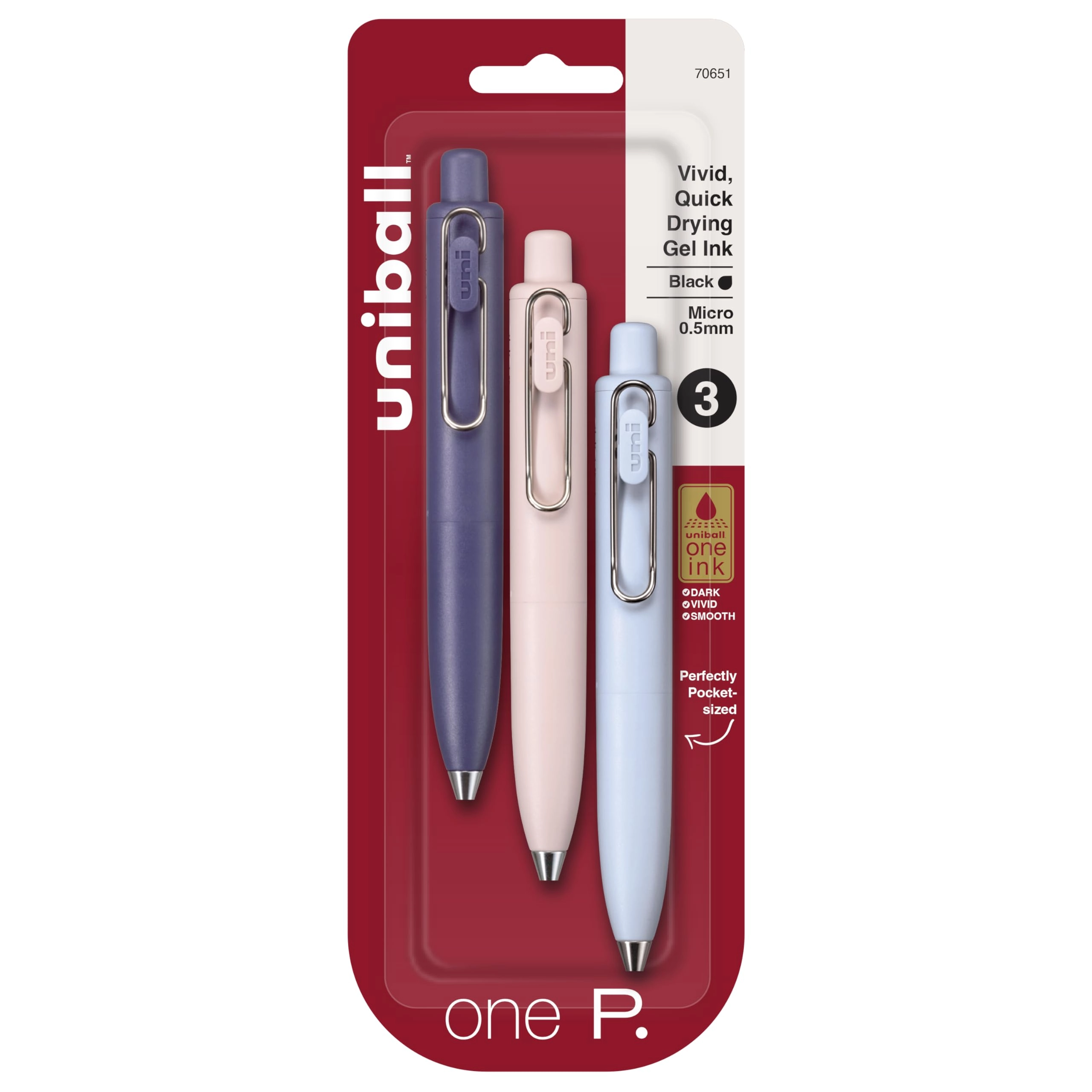 Uni-Ball One P - 3 Pack 0.5mm