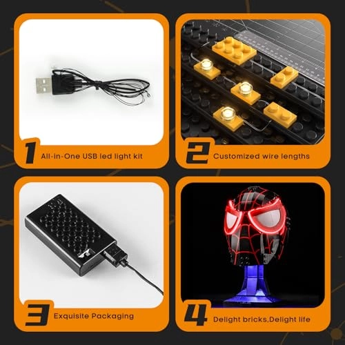 Light Set for LEGO 76329 Miles Morales' Mask - LED Battery operated
