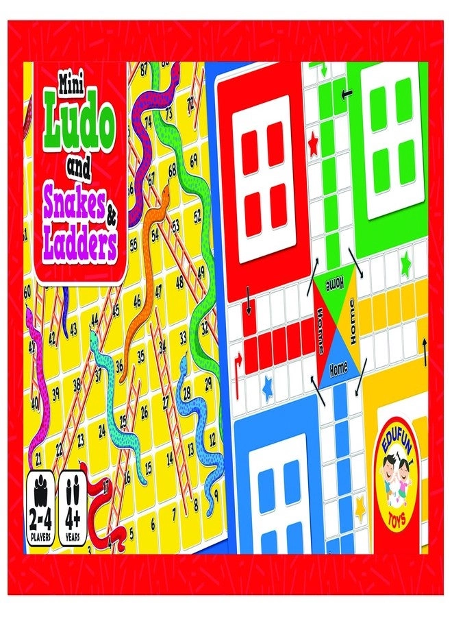 Mini Ludo and Snakes & Ladders - 2-in-1 Compact Double-Sided