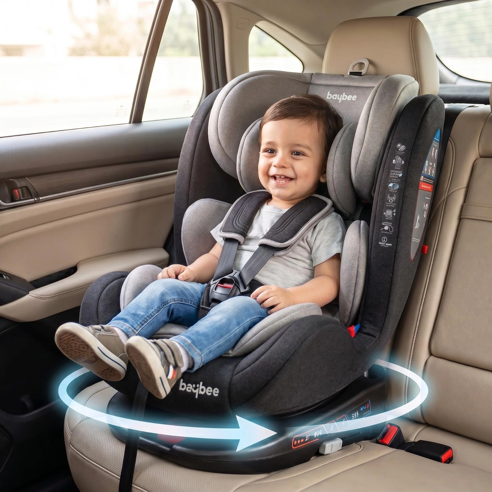 Convertible Car Seat - 360° Rotatable ISOFIX 3 Position Recline