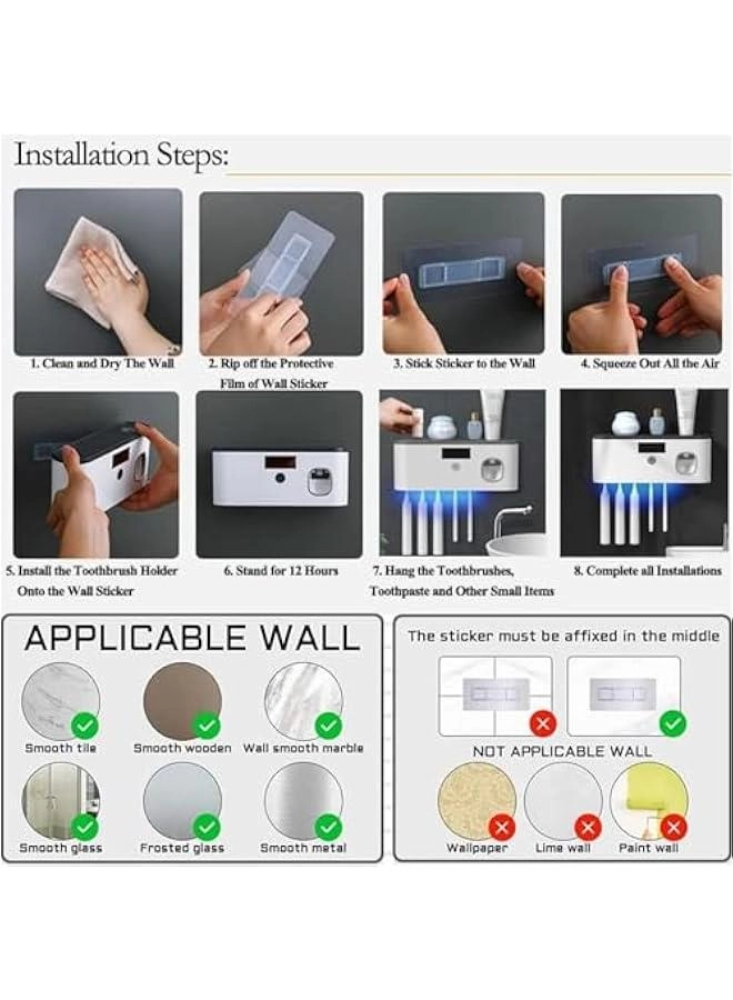 Toothbrush Holder - Wall Mounted 5 toothbrush slots