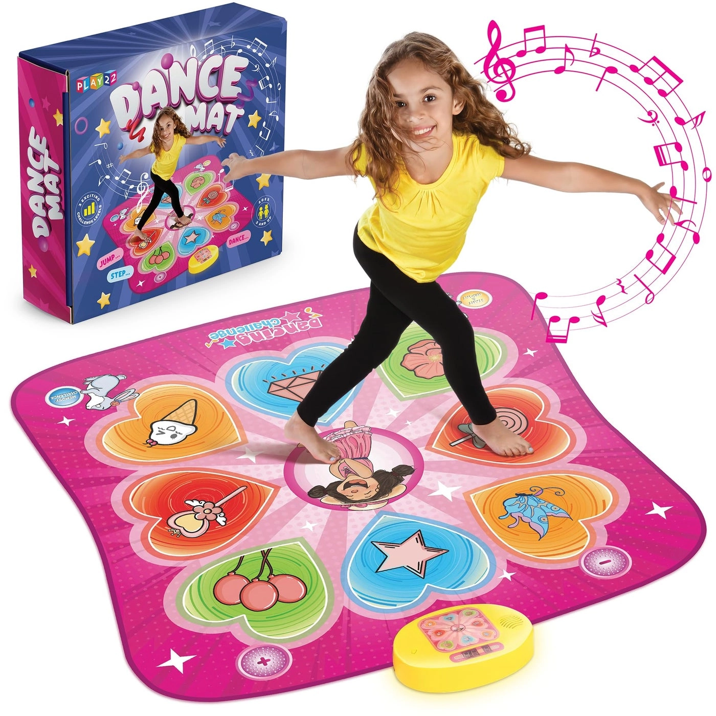Dance Mat - Adjustable Volume 5 Levels LED Lights Builtin Music