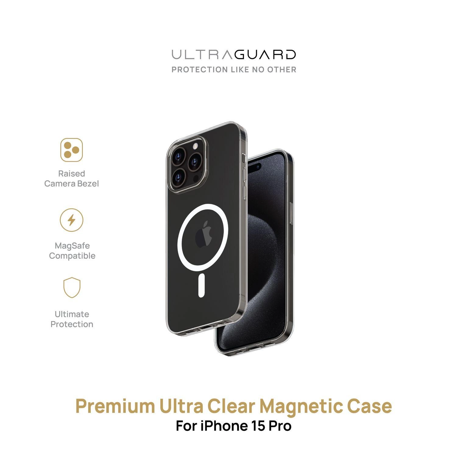ULTRAGUARD Premium Ultra Clear Magnetic Case for Iphone 15 Pro