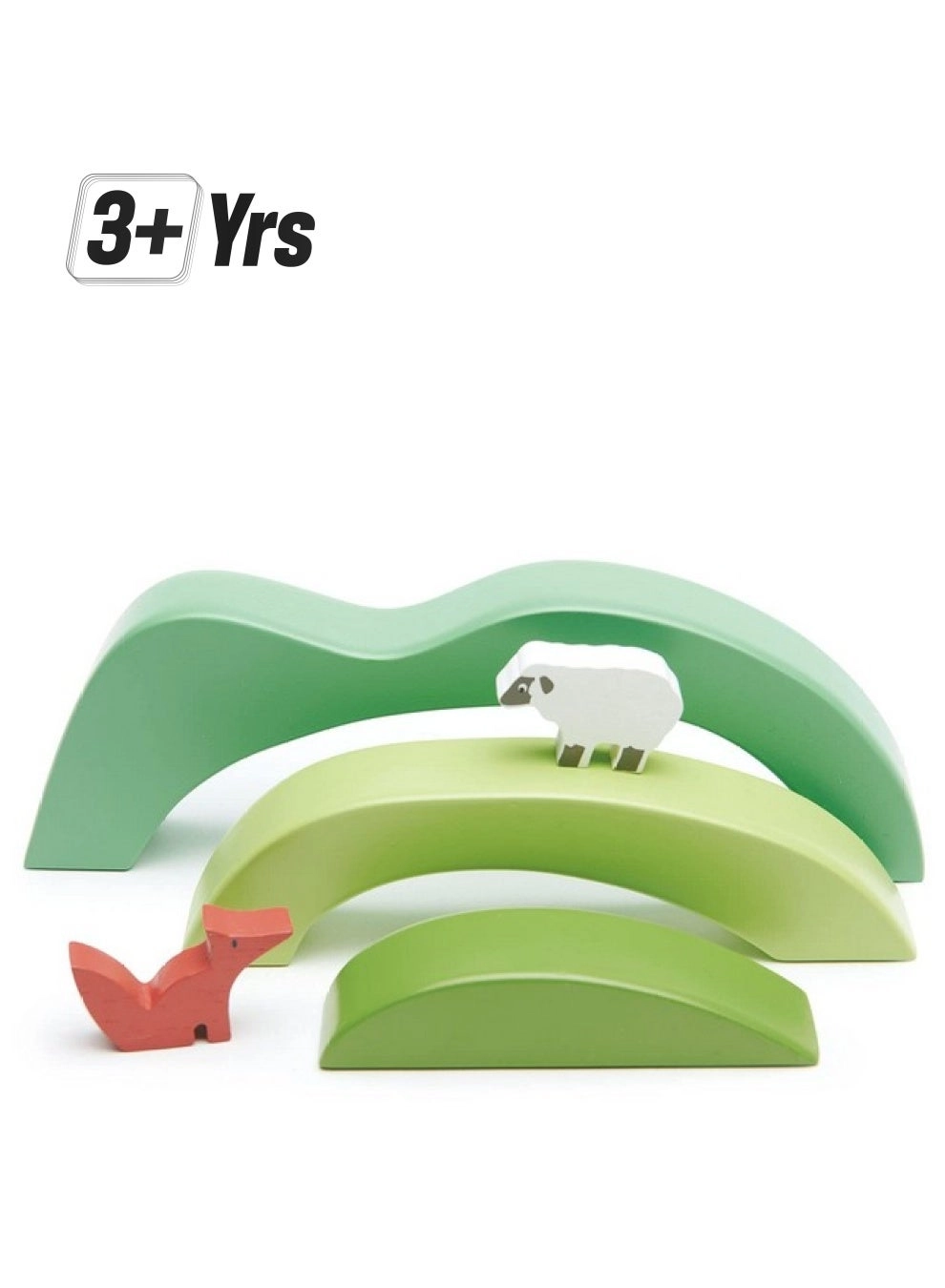 Tender Leaf Toys Green Hills View Wooden Stacking Building Toy - Animals