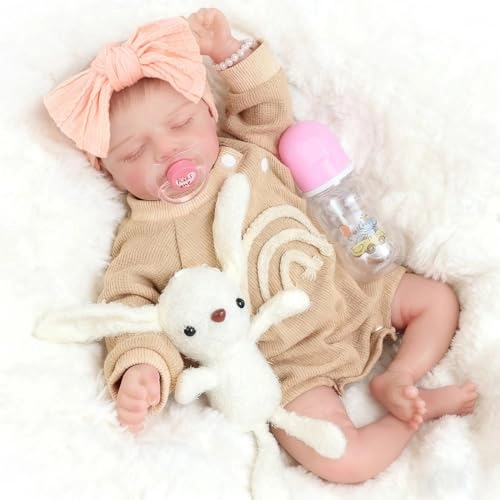 Ecore Fun Reborn Baby Doll - 18 Inch Soft Cloth Body Sleeping Ages 3+ Set