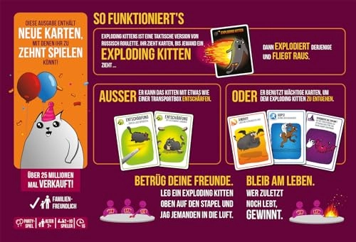 Exploding Kittens Party Pack - 120 Cards (German)