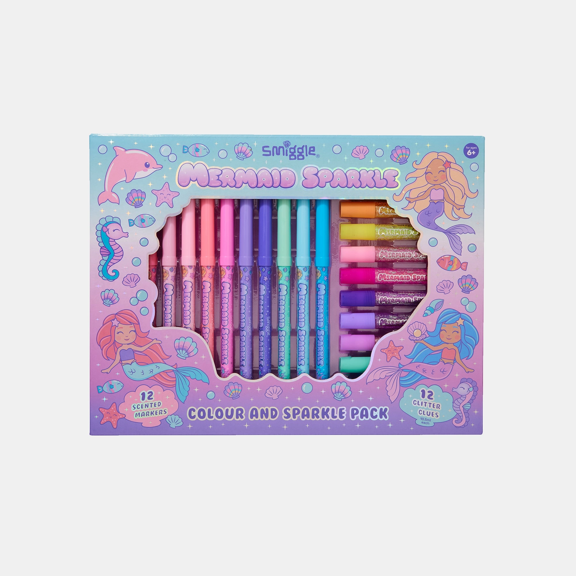 Smiggle Mermaid Sparkle Colour And Sparkle Pack