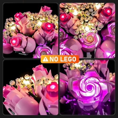 LED Light Set (10374) - Pink Rose Bouquet