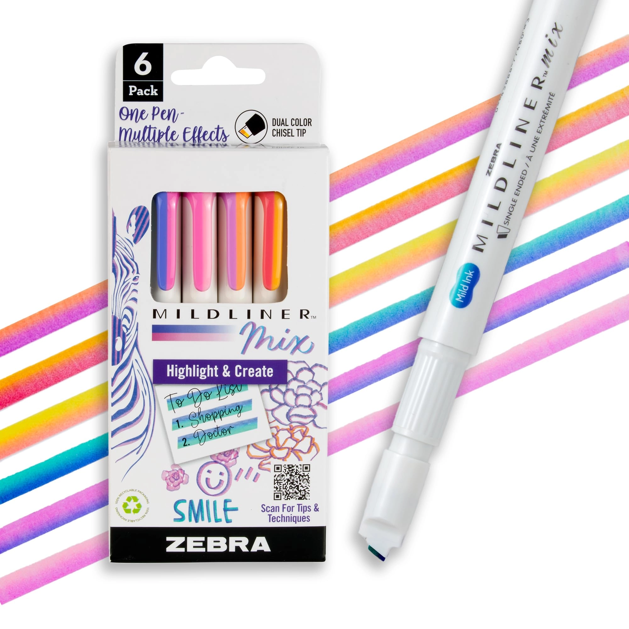 Zebra Pen Mildliner Mix - Assorted Chisel