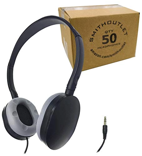 Stereo Headphones - 50 Pack 3.5mm Plug 4.5ft Cord