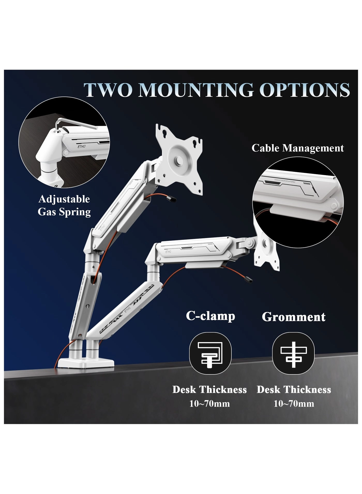 Dual Monitor Arm - Dual 13-32 Inch 75x75/100x100mm