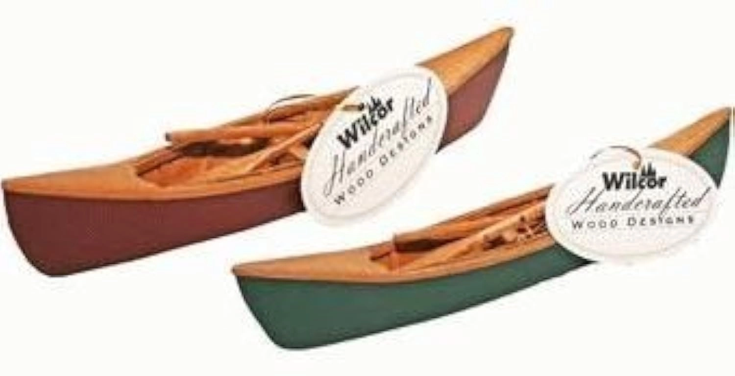 Wooden Canoe Decorative Wooden Canoe Miniature Replica - 1 pcs