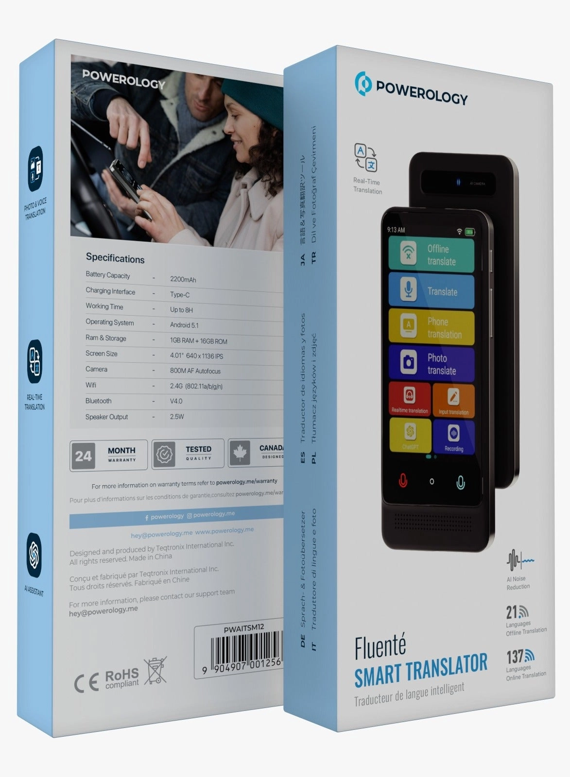 Fluente Smart Translator - 21 Languages Offline 137 Languages Online 16GB