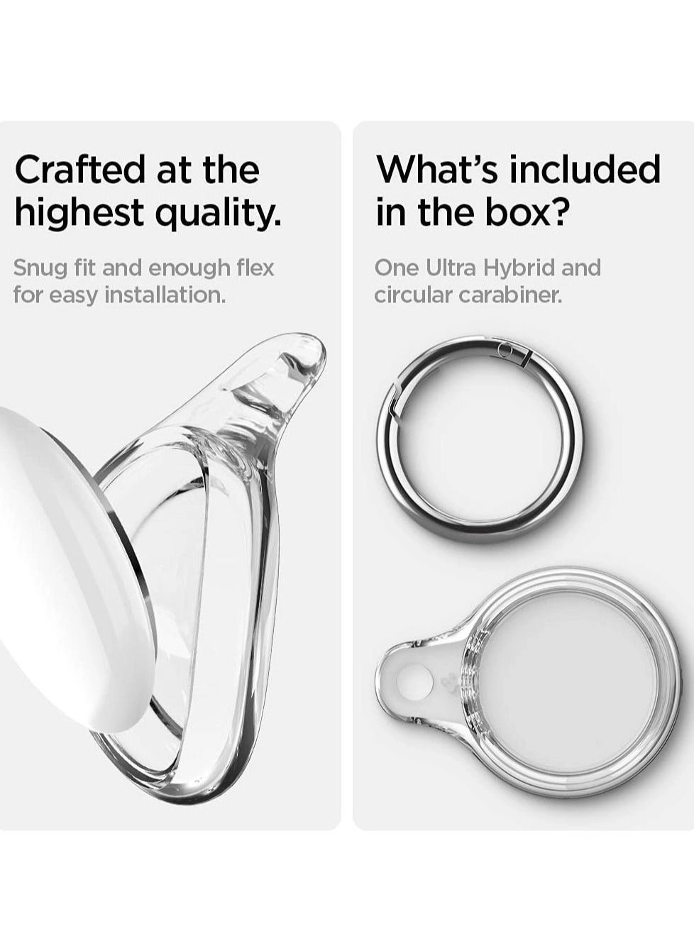 Ultra Hybrid - AirTag compatible White Carabiner