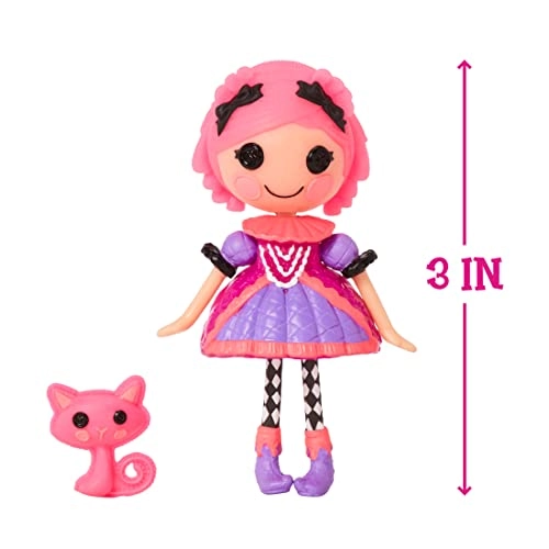 Confetti Carnivale Mini Doll - 3" Pink Hair Pet Cat