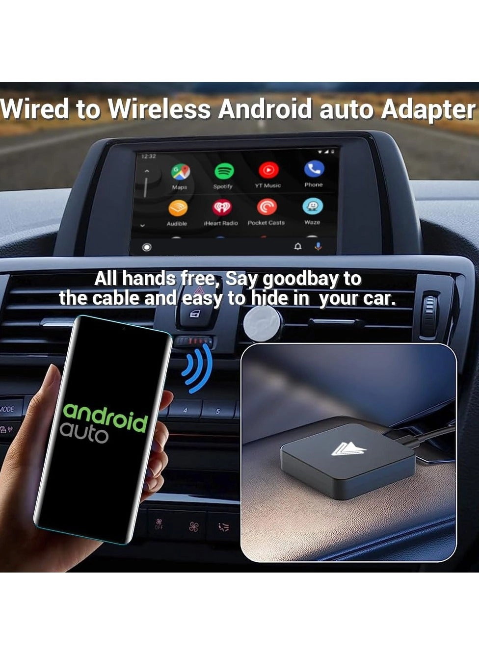Wireless Android Auto Adapter - Plug & Play USB & Type-C
