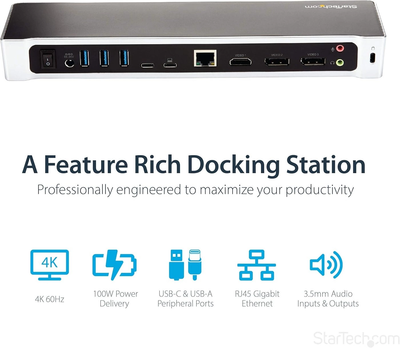 Triple Monitor USB 30 Docking Station - USB 3.0 2x 4K HDMI