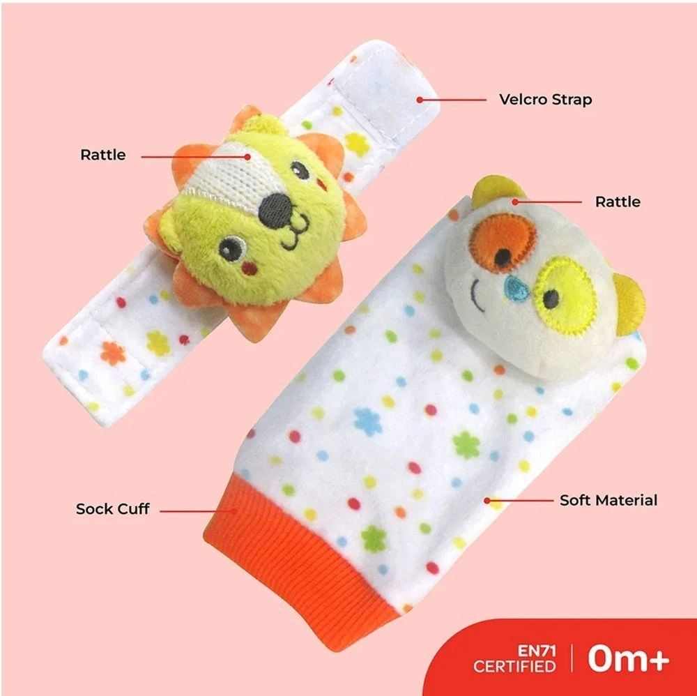 Foot And Wrist Rattle - 0 months fabric 4 pieces