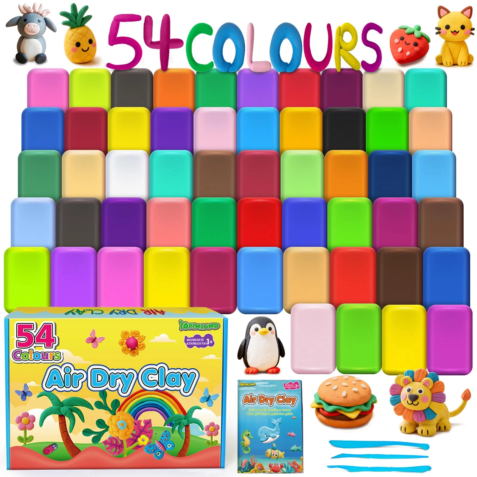 YOPINSAND Air Dry Clay - 54 colors 3+ years