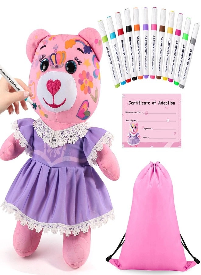 DrawMyToy Princess Dress Bear - 39 cm