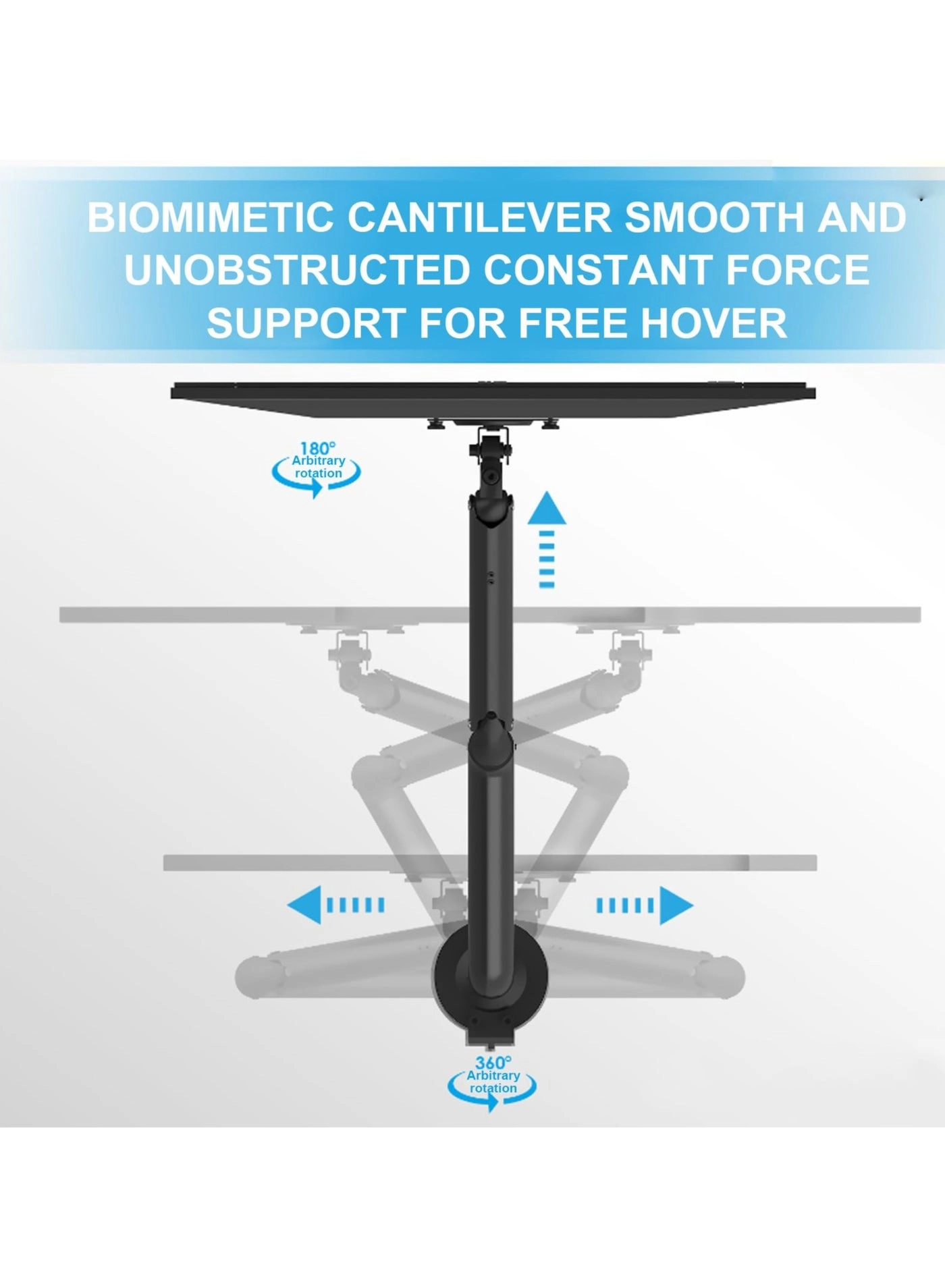 Gas Spring Monitor Arm - 32 in VESA 75x75/100x100mm