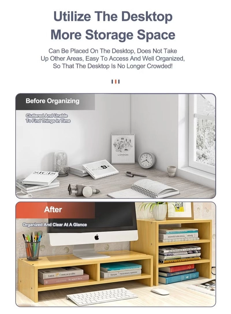 Monitor Riser - Wooden 3-Tier