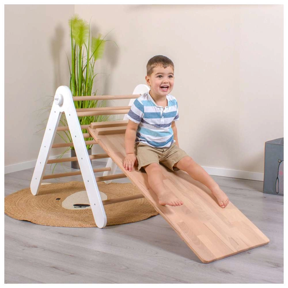 Littlefoot Climbing Ladder & Slide - 2-In-1 Natural Varnished