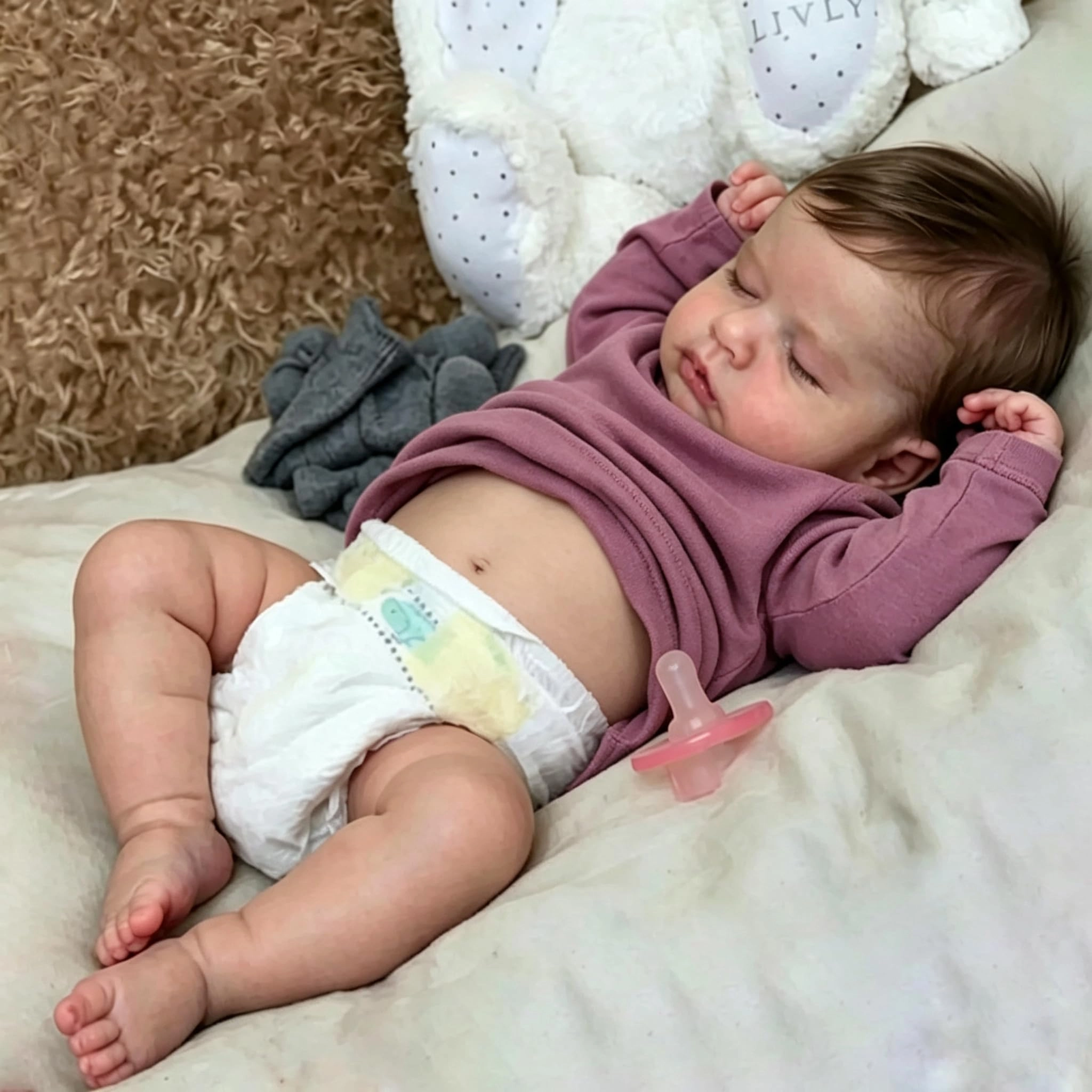 Reborn Baby Doll - 18 Inch Silicone Vinyl Rooted Hair Bundle