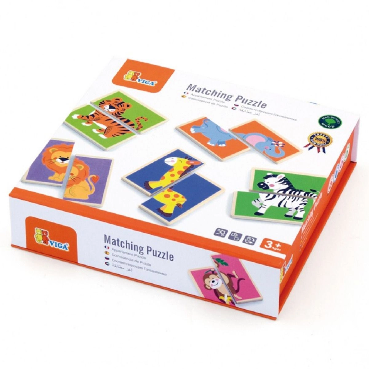Matching Puzzle - Wild Animals - 3 + 36 pieces