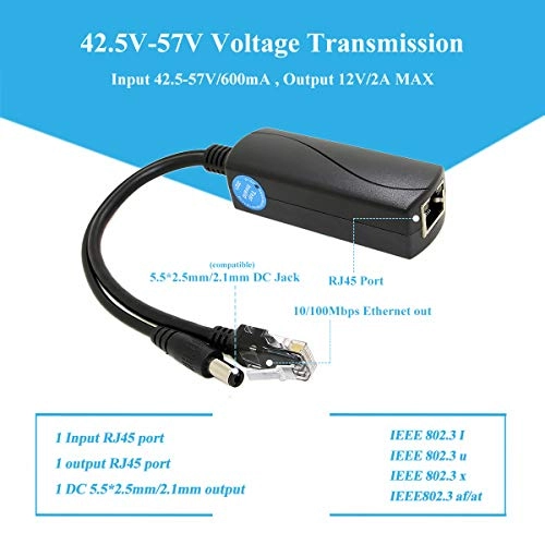 PS5712AT - 42.5V-57V 12V 2A 1 RJ45 IEEE802.3af/at 10/100Mbps 30W