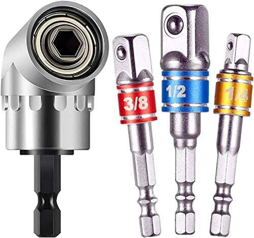 Hex Shank Drill Nut Driver Bit Set - 3Pcs 105 Degree Right Angle