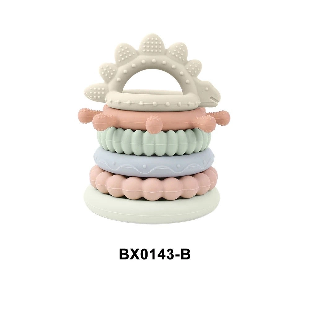Bluejw Colorful Rainbow Stacking Toys - Silicone
