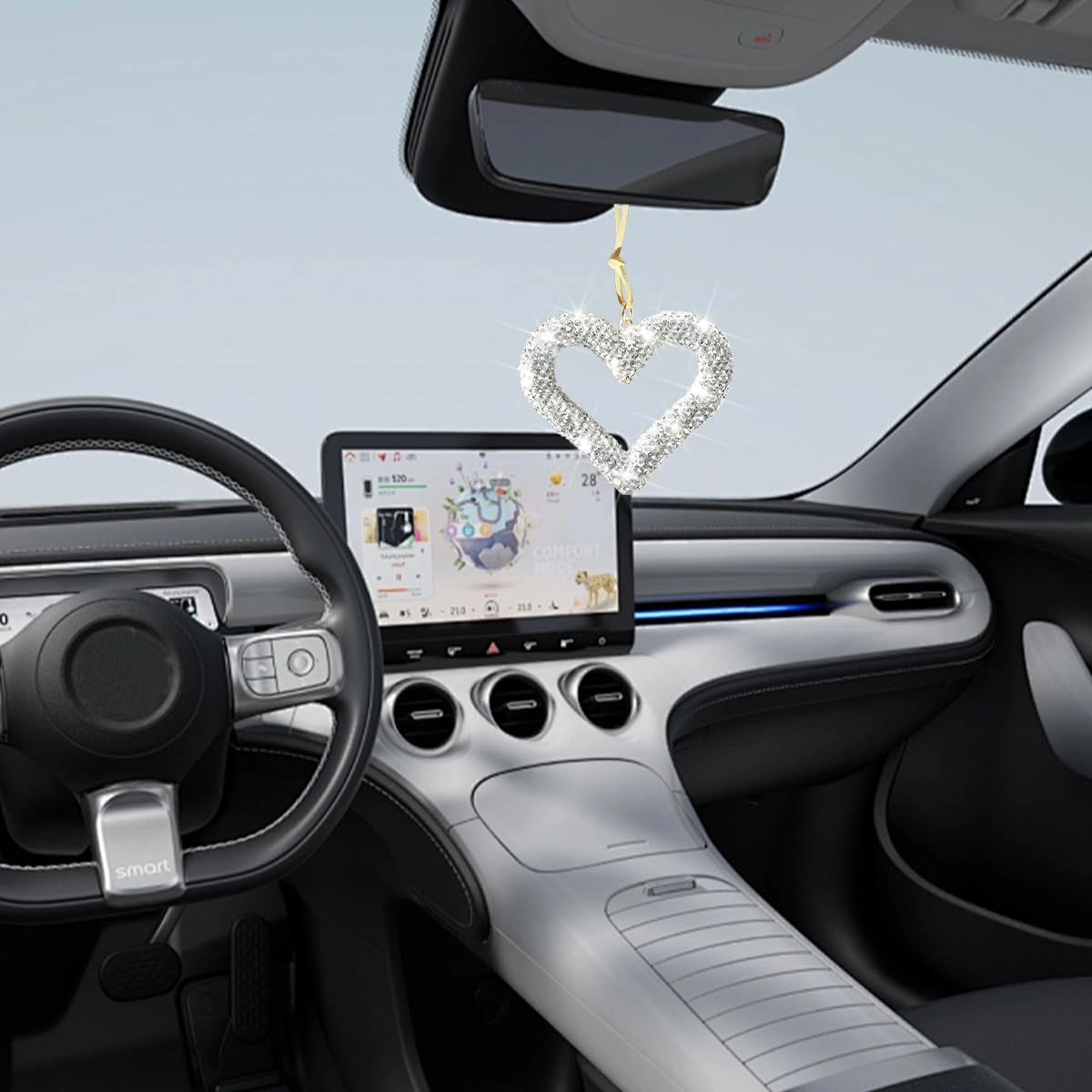 Bling Heart - 12.2in Silver