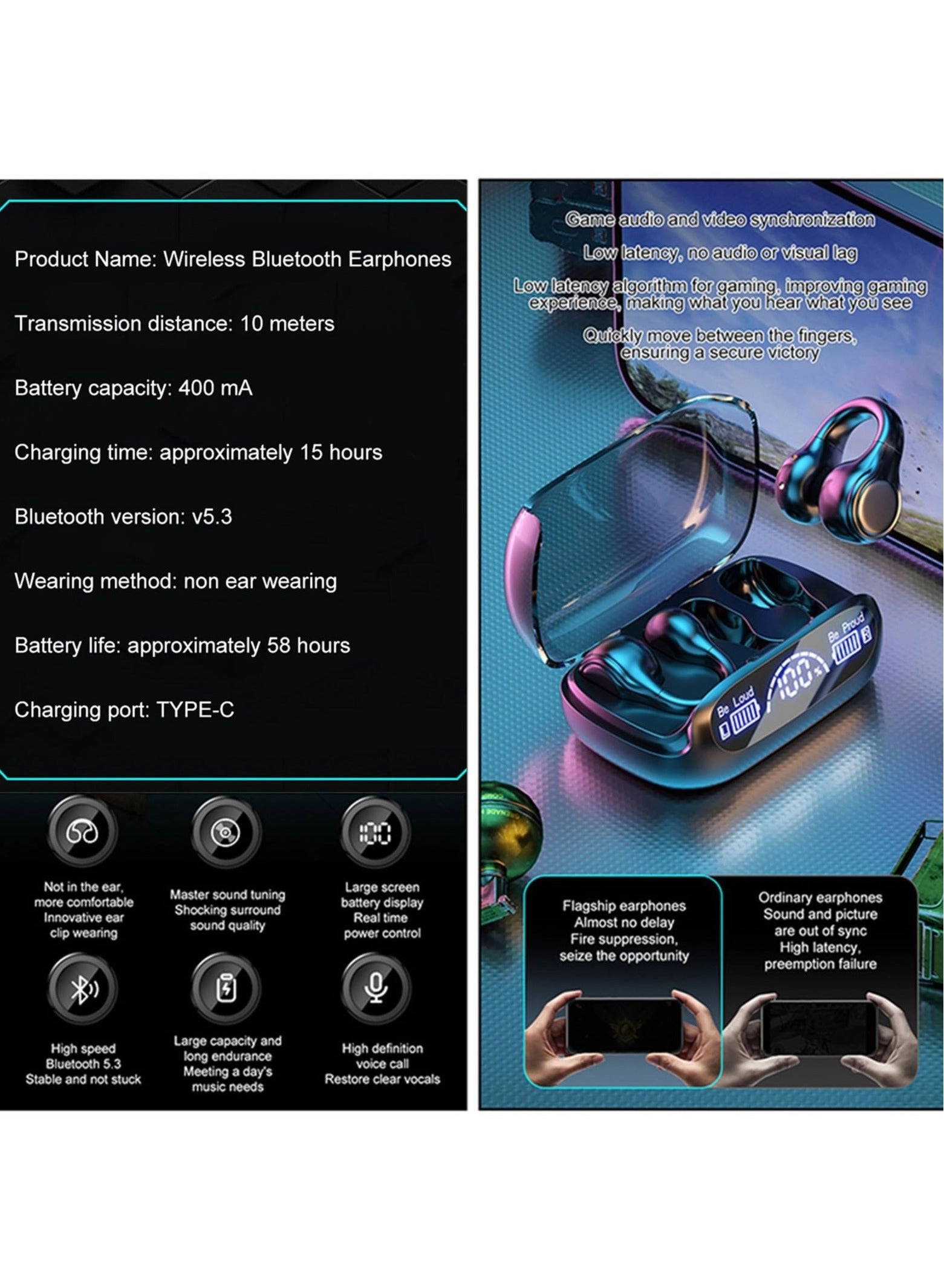 Bone Conduction Headphones Wireless Headphone